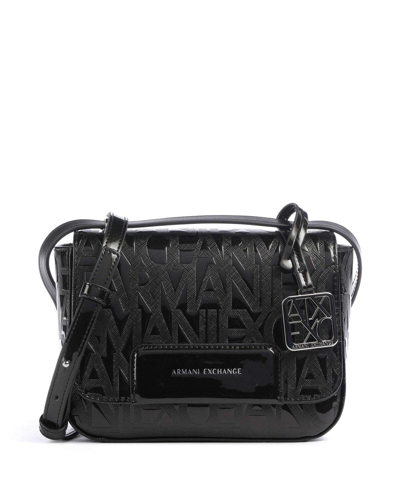 Armani Exchange Liz Patent Crossbody bag black