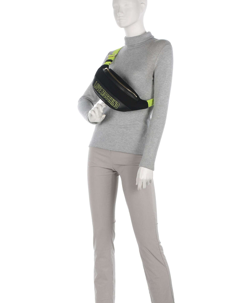Love Moschino Free-Time Fanny pack nero/lime