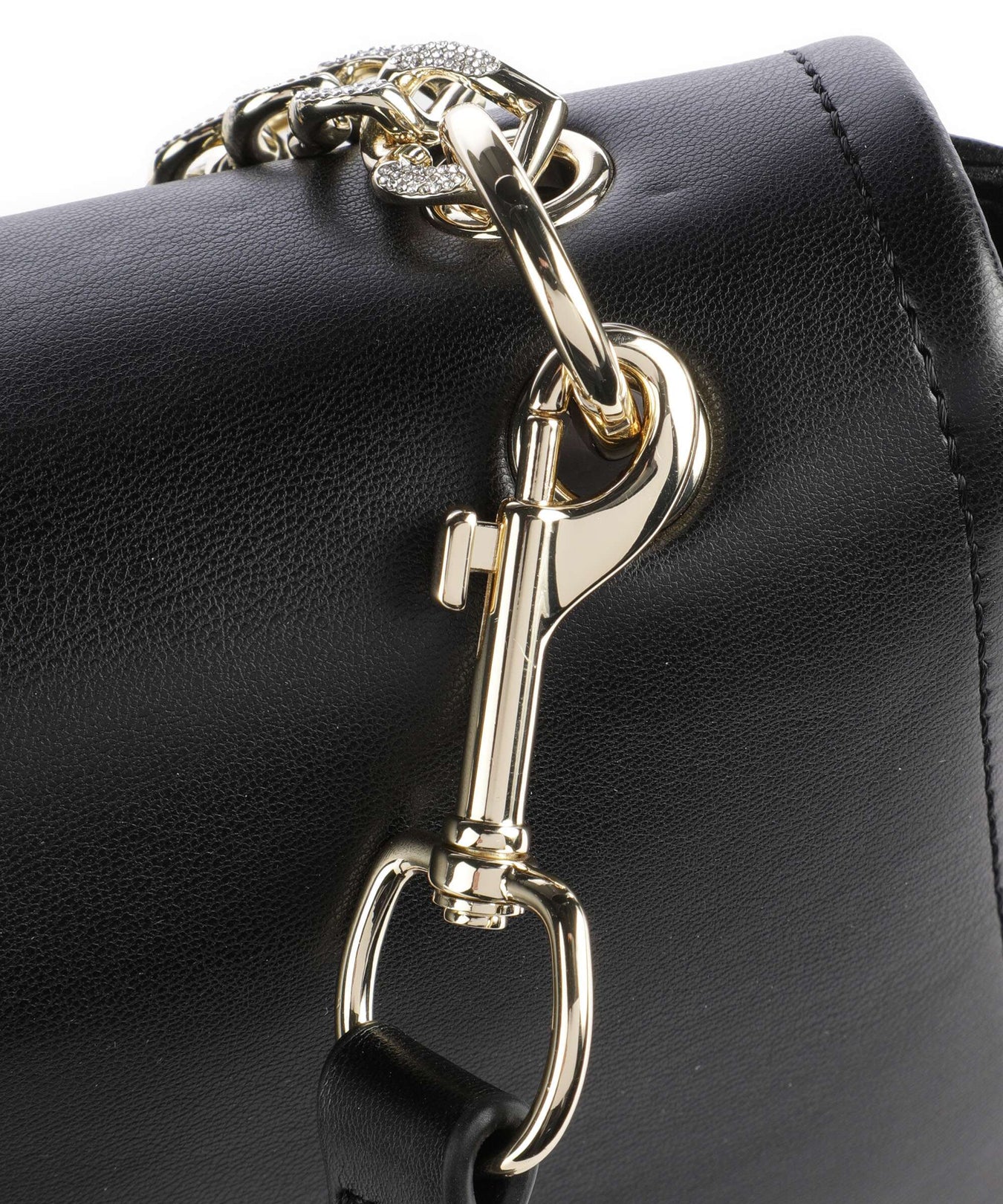 Love Moschino Strass Heart Chain Crossbody bag nero