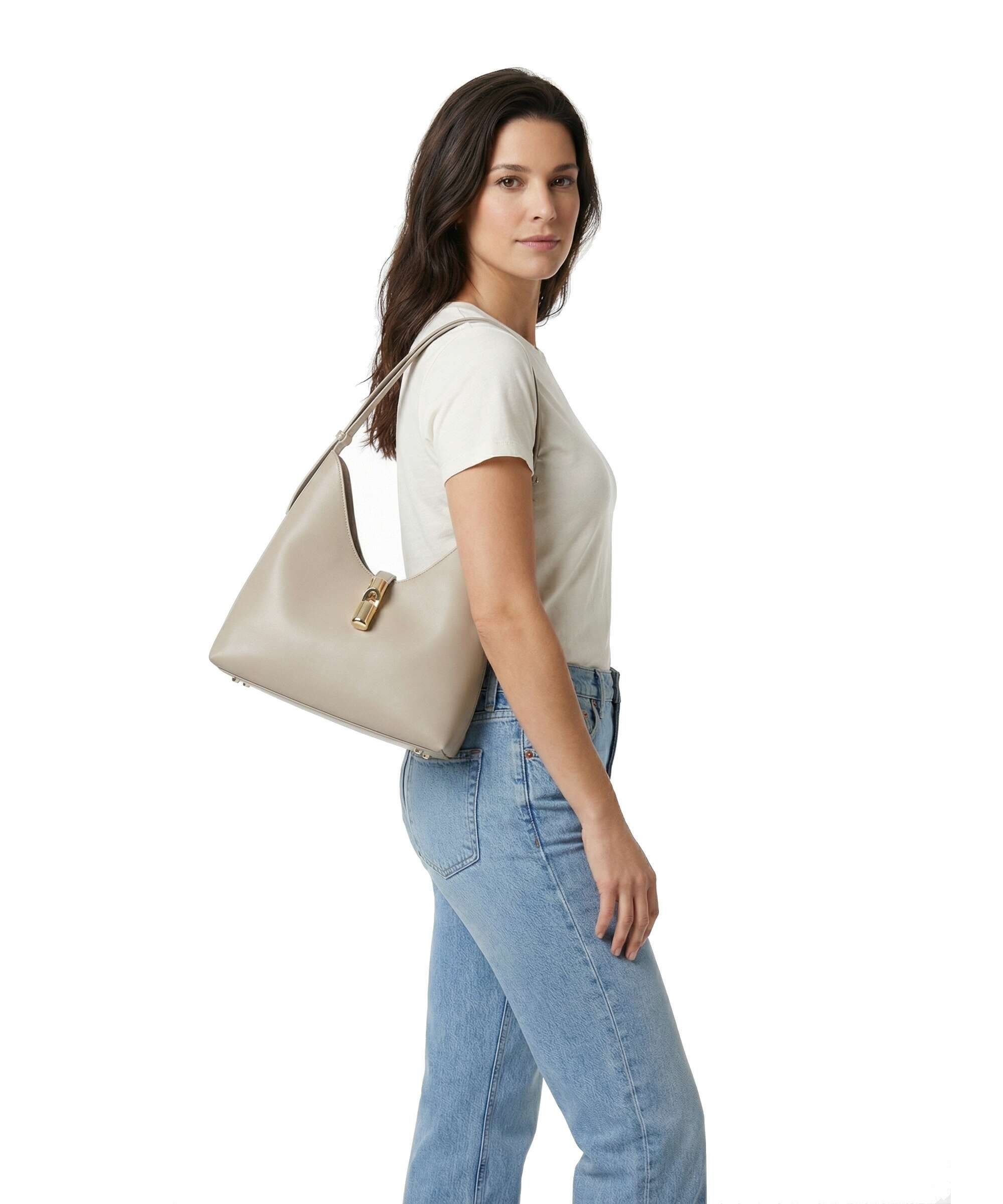Furla Goccia M Hobo bag linen