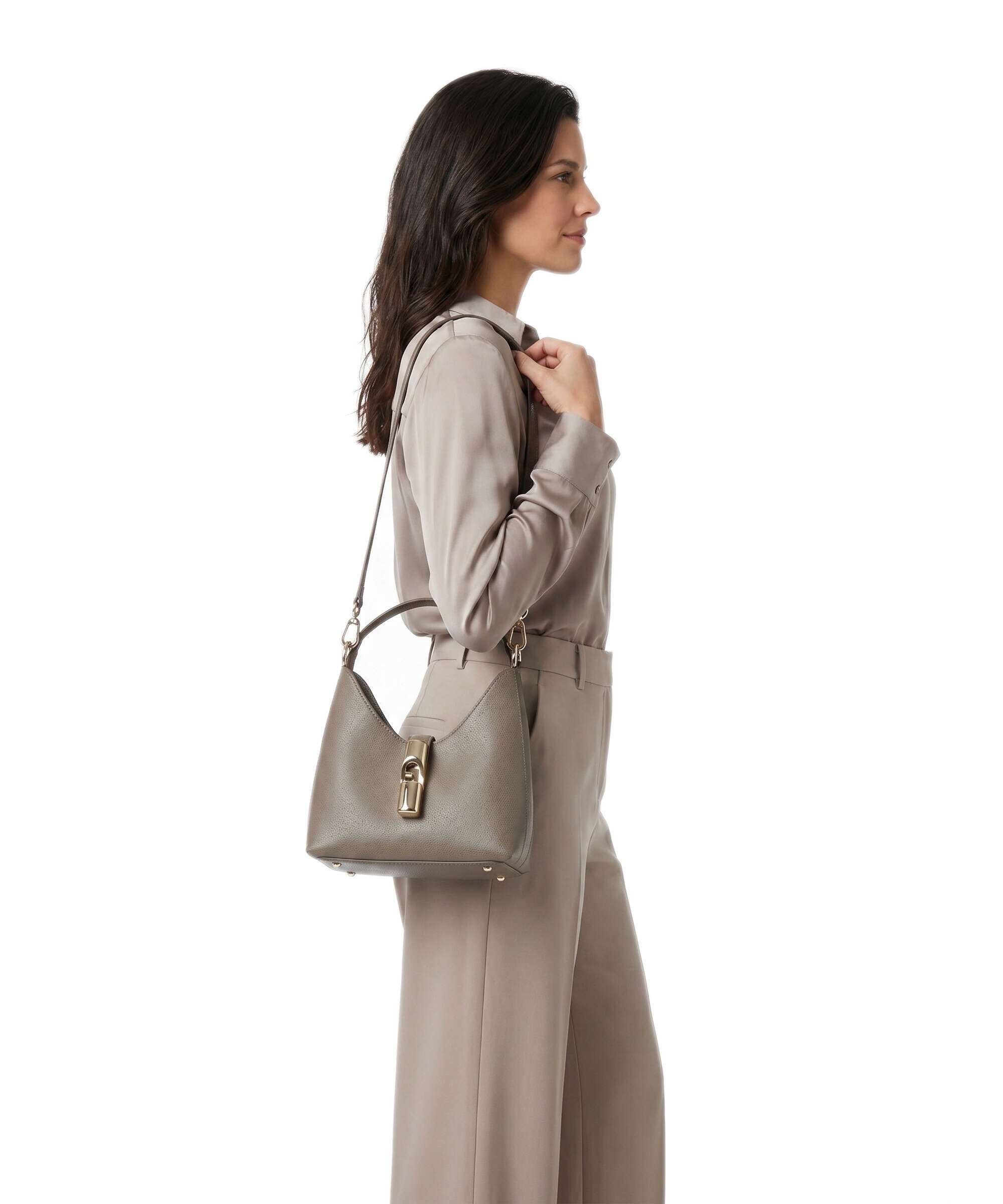 Furla Iride Mini Crossbody bag muddy gray