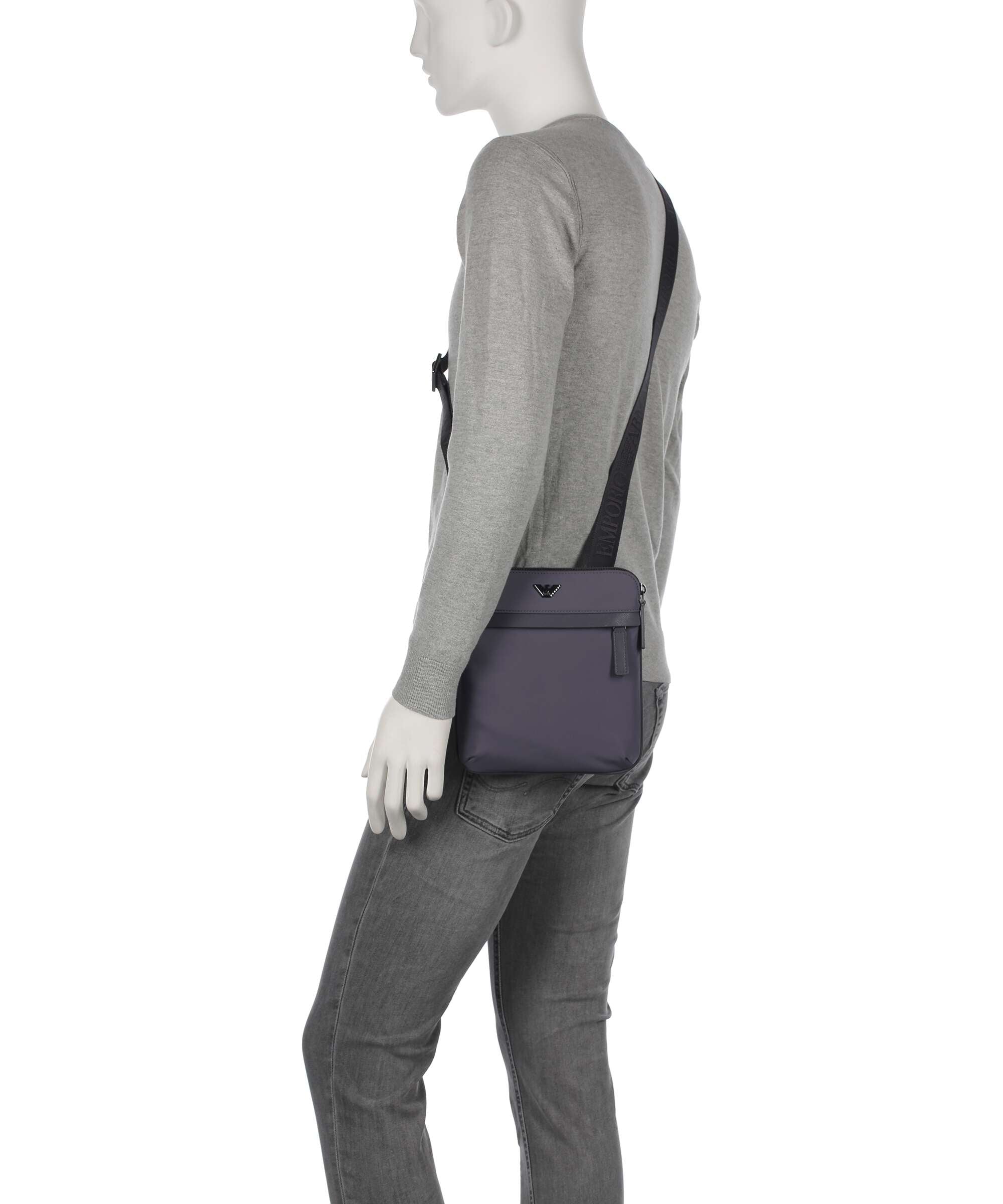 Emporio Armani Nylon Recycled Crossbody bag blackened pearl