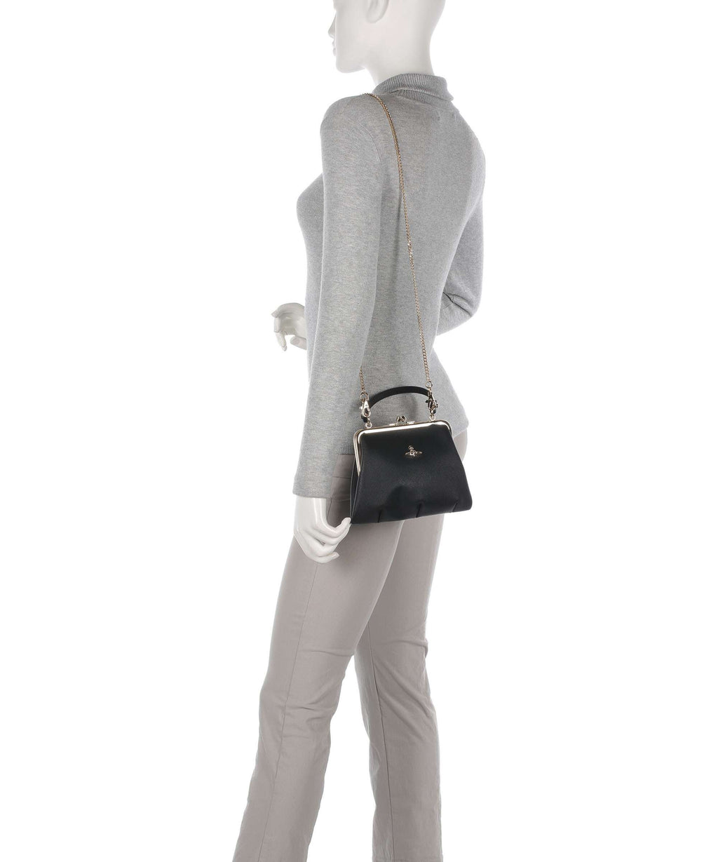 Vivienne Westwood Granny Frame Saffiano Biogreen Handbag black