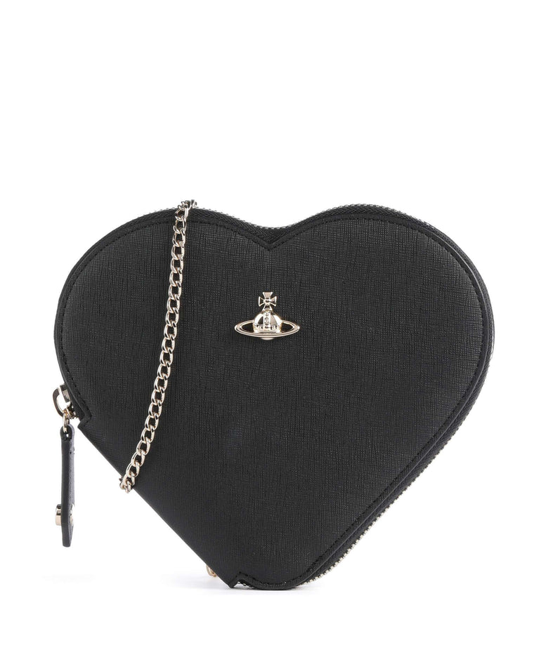Vivienne Westwood Heart Saffiano Biogreen Crossbody bag black