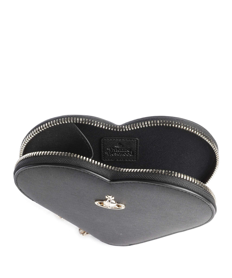 Vivienne Westwood Heart Saffiano Biogreen Crossbody bag black