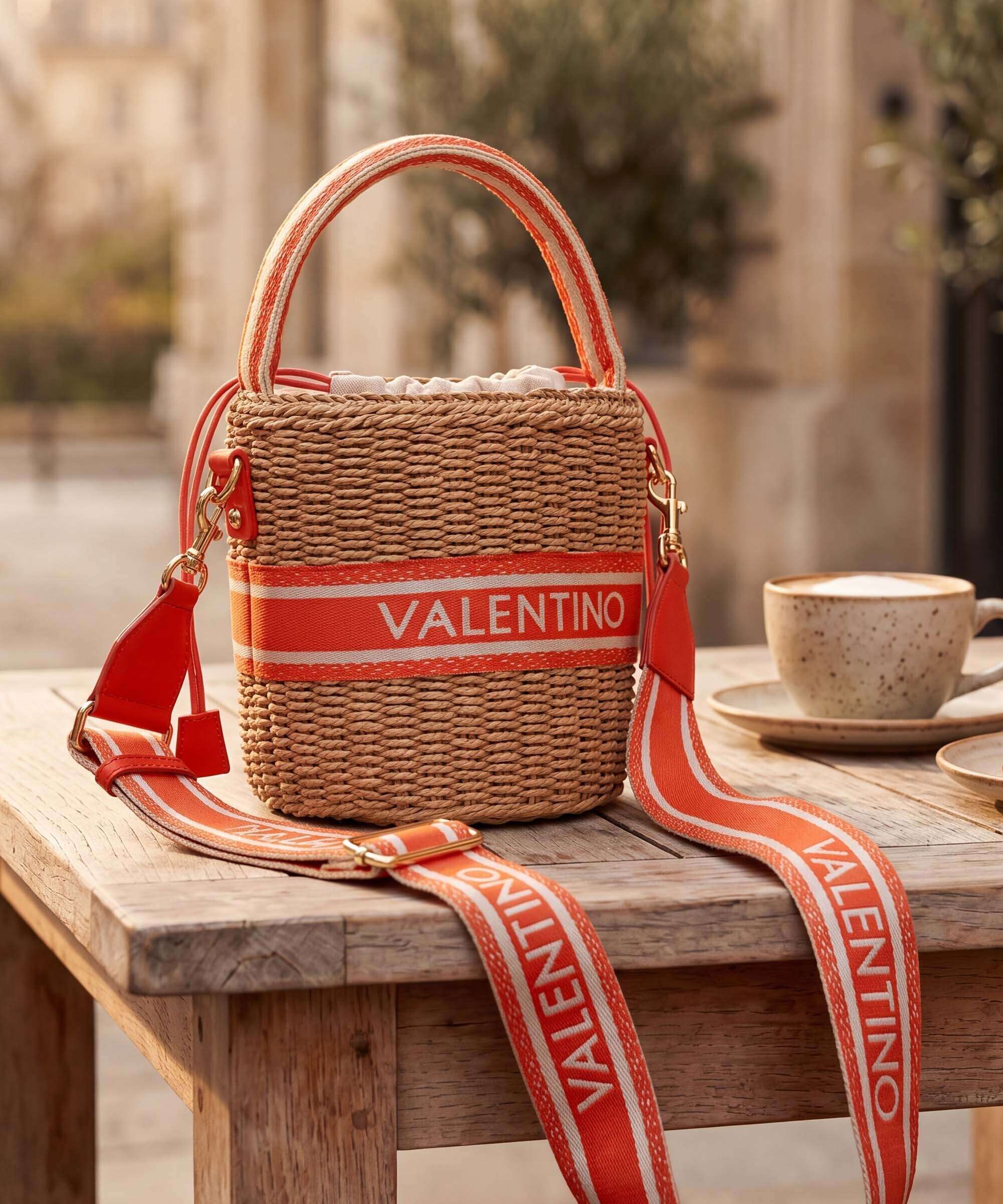 Valentino Bags Boho Bucket bag naturale/arancio