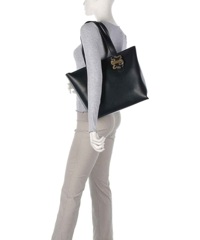 Just Cavalli Iconic Snakes Tote bag black