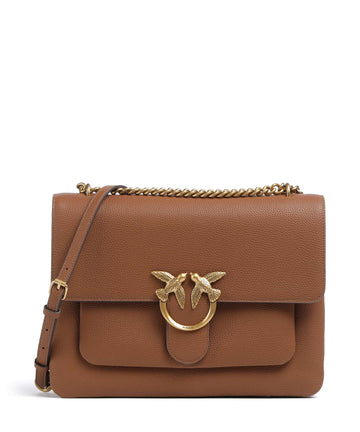 Pinko Love Soft Big Borsa a spalla marrone/leone/antique gold