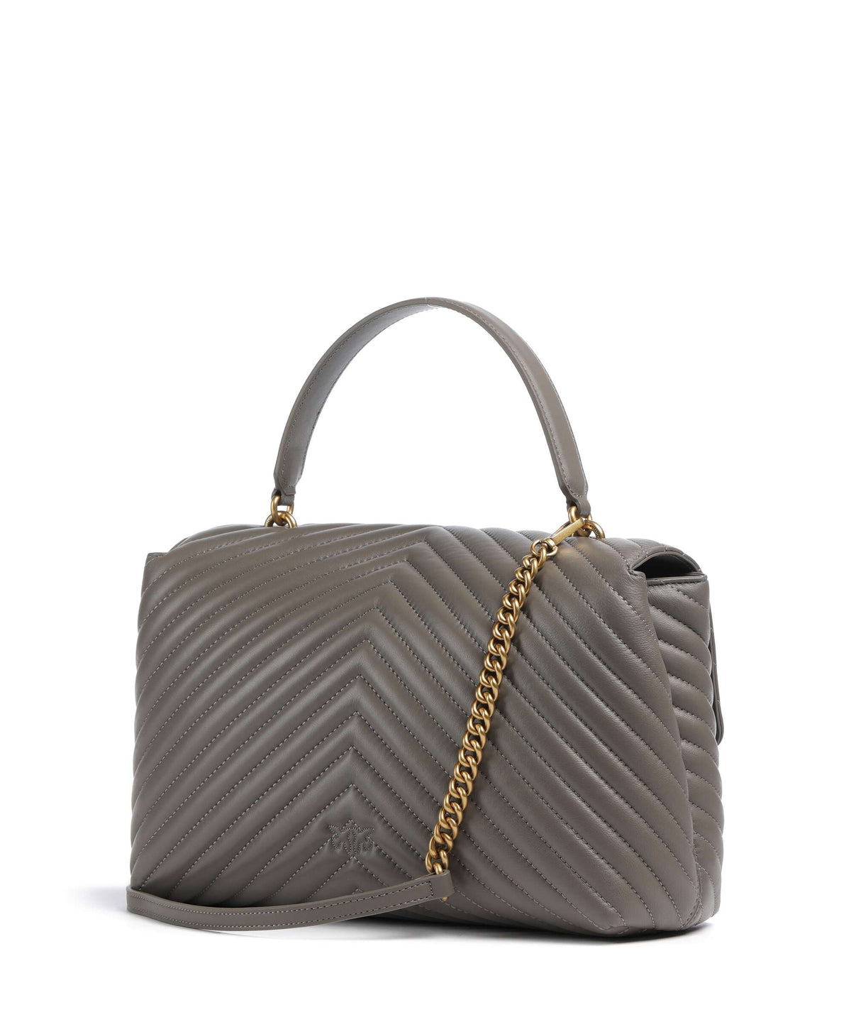 Pinko Love Lady Puff Big Handbag grigio asfalto/antique gold