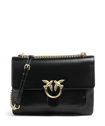 Pinko Love One Soft Big Borsa a spalla nero limousine/matt gold