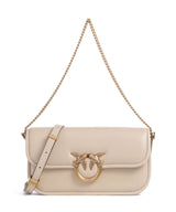 Pinko Love Box Baguette Borsa a spalla beige/grigio fumo/antique gold