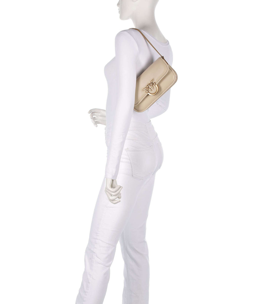 Pinko Love Box Horizontal Shoulder bag beige/grigio fumo/antique gold