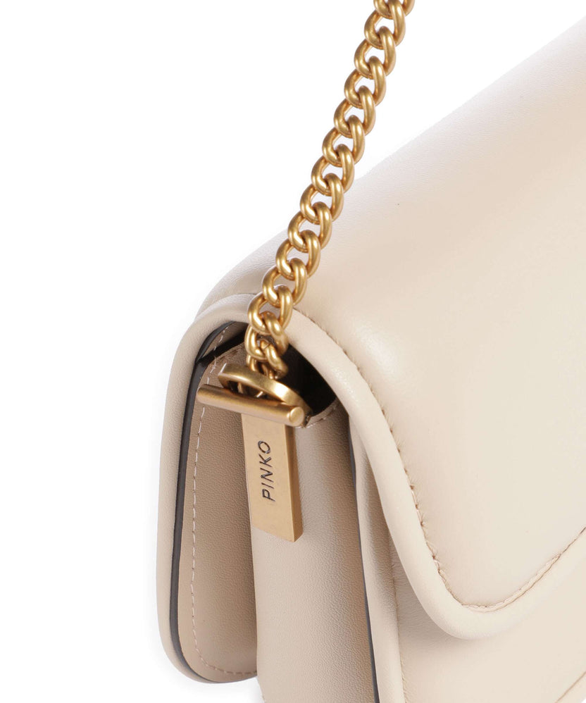 Pinko Love Box Horizontal Shoulder bag beige/grigio fumo/antique gold