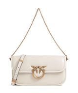 Pinko Love Box Baguette Borsa a spalla bianco seta/antique gold