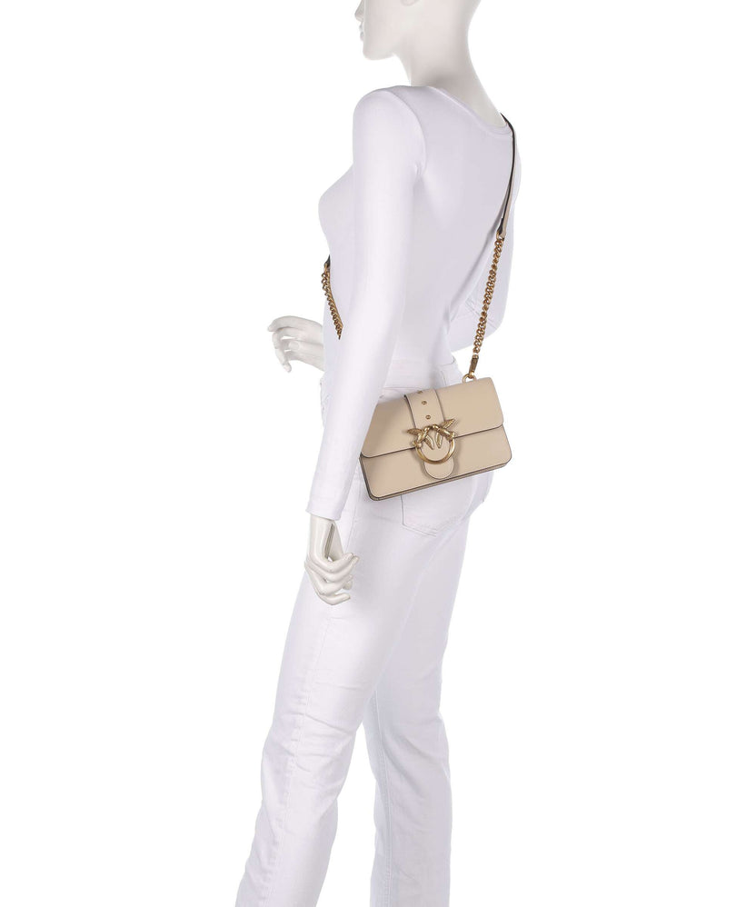 Pinko Love One Mini Crossbody bag beige/grigio fumo/antique gold