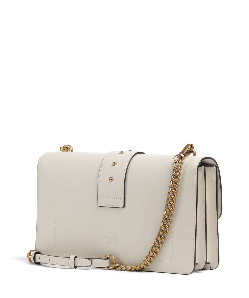 Pinko Love One Classic Crossbody bag bianco seta/antique gold