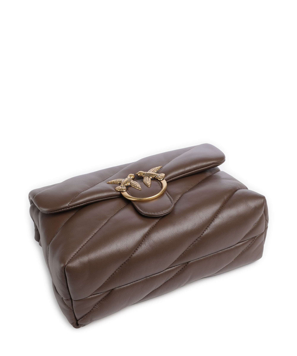 Pinko Love Puff Classic Shoulder bag marrone castano/antique gold