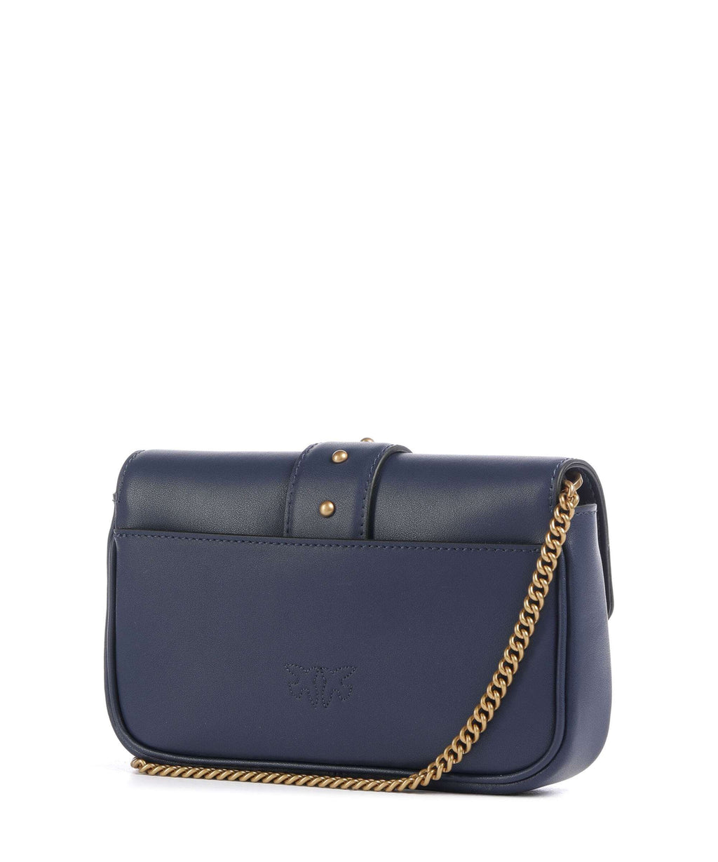 Pinko Love One Pocket Crossbody bag blu indaco ombroso/antique gold