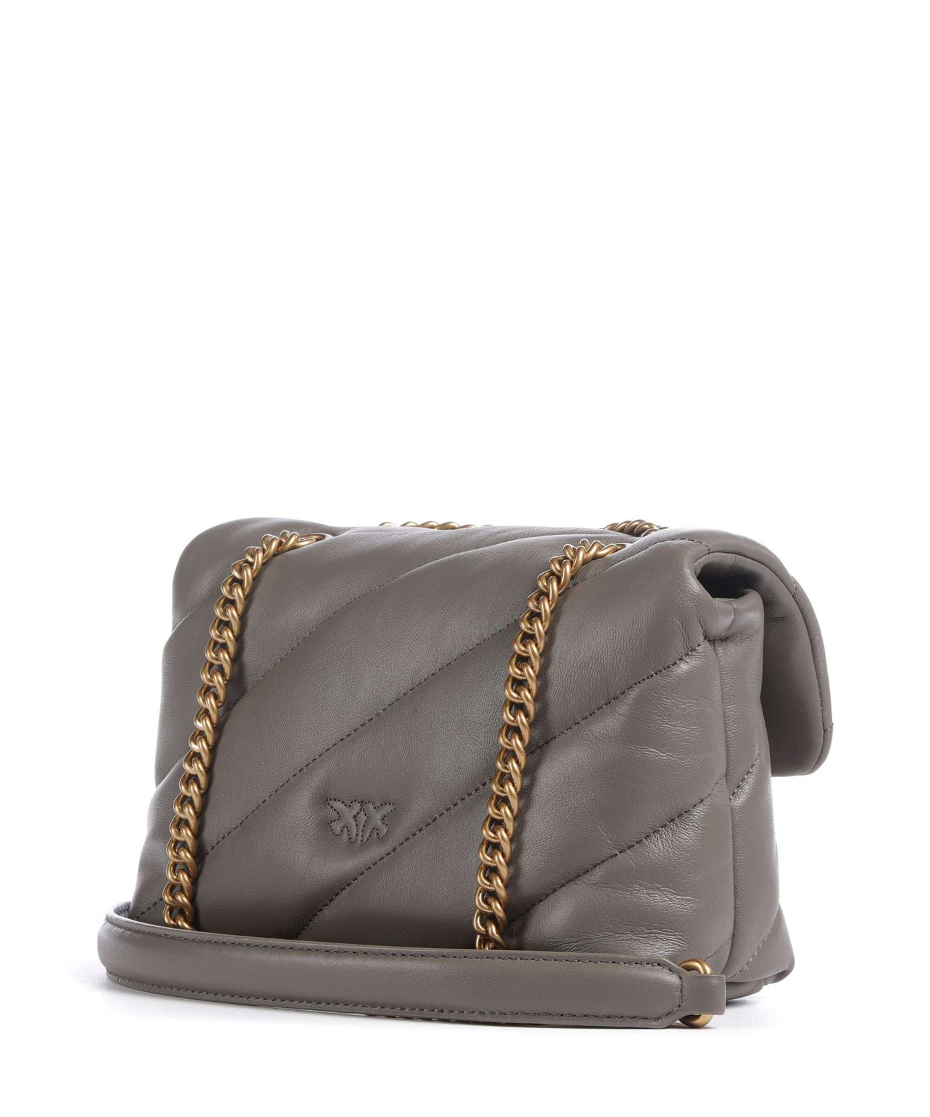 Pinko Love Puff Mini Shoulder bag grigio asfalto/antique gold
