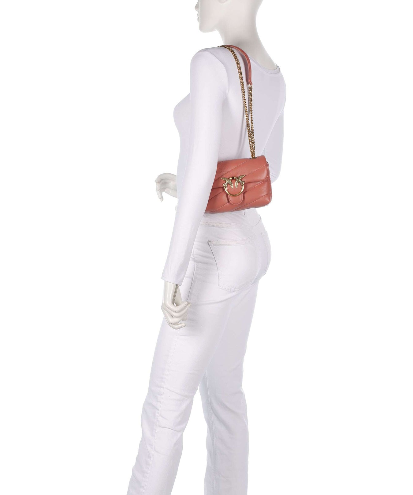 Pinko Love Puff Baby Shoulder bag marrone aragona/antique gold