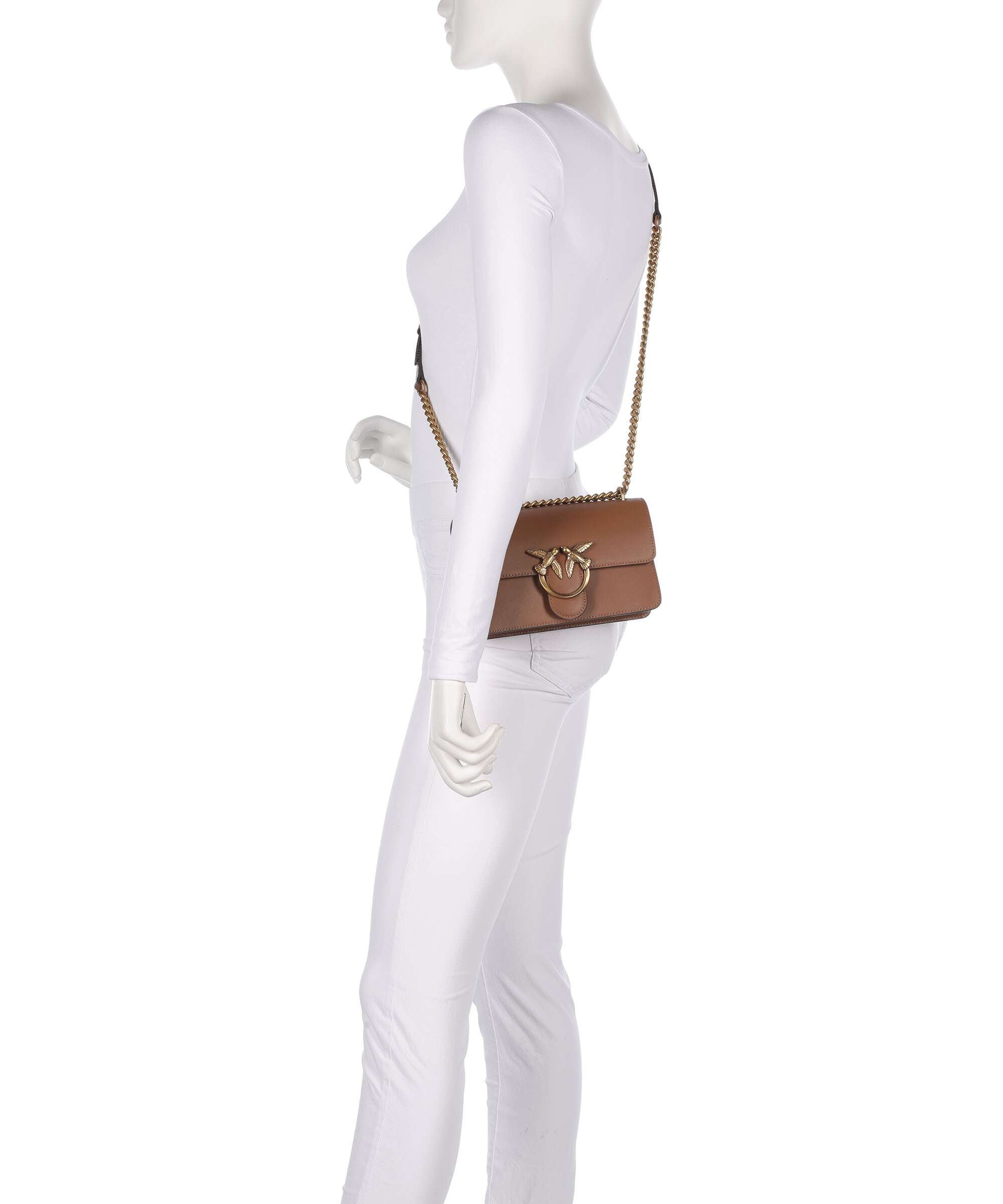 Pinko Love One Mini Shoulder bag marrone/leone/antique gold