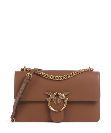 Pinko Love One Classic Sac porté épaule marrone/leone/antique gold