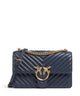 Pinko Love One Classic Sac porté épaule blu indaco ombroso/antique gold