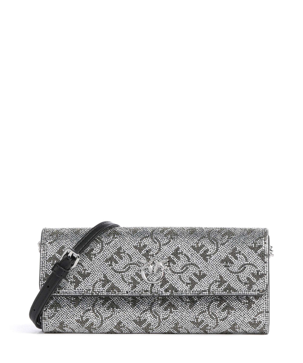 Pinko Love Birds Tiny Crossbody bag argento/nickel lucido