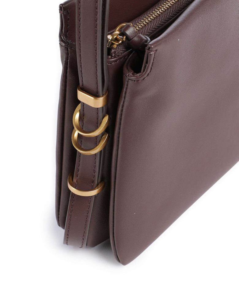 Pinko Triplet Mini Crossbody bag rosso mogano/antique gold