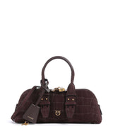 Pinko Bowling Baguette Borsa a mano rosso mogano/antique gold