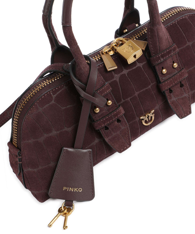 Pinko Bowling Horizontal Handbag rosso mogano/antique gold