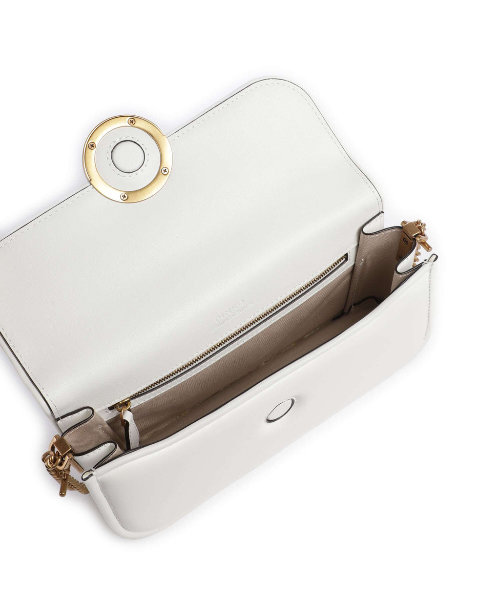 Pinko Love Box Horizontal Shoulder bag bianco nembo/antique gold