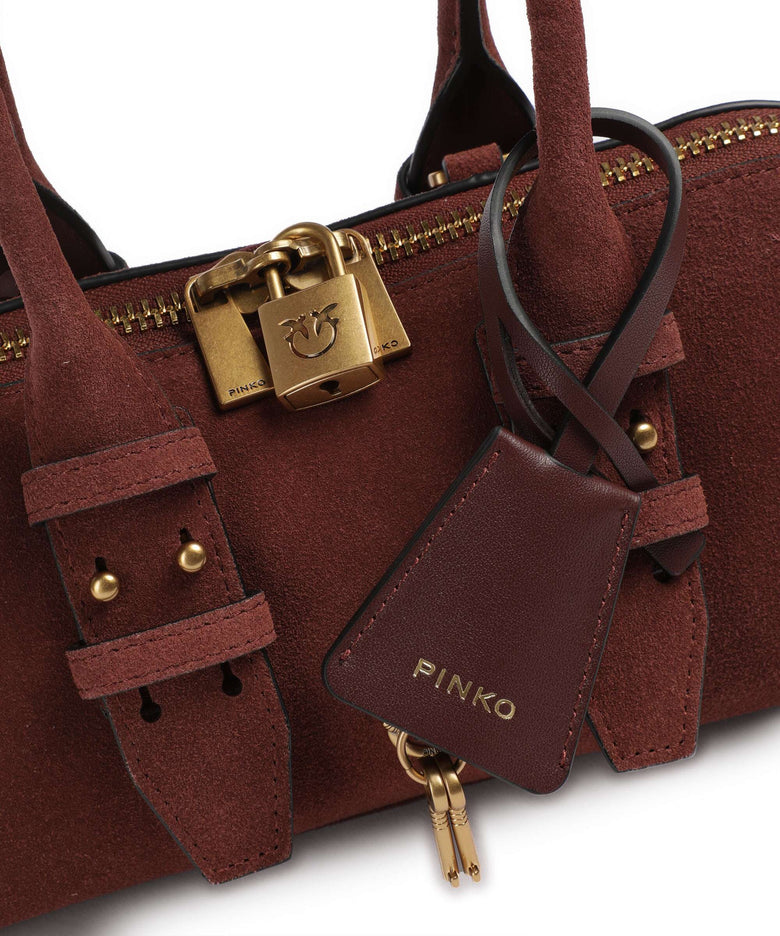 Pinko Bowling Horizontal Handbag rosso vino/antique gold