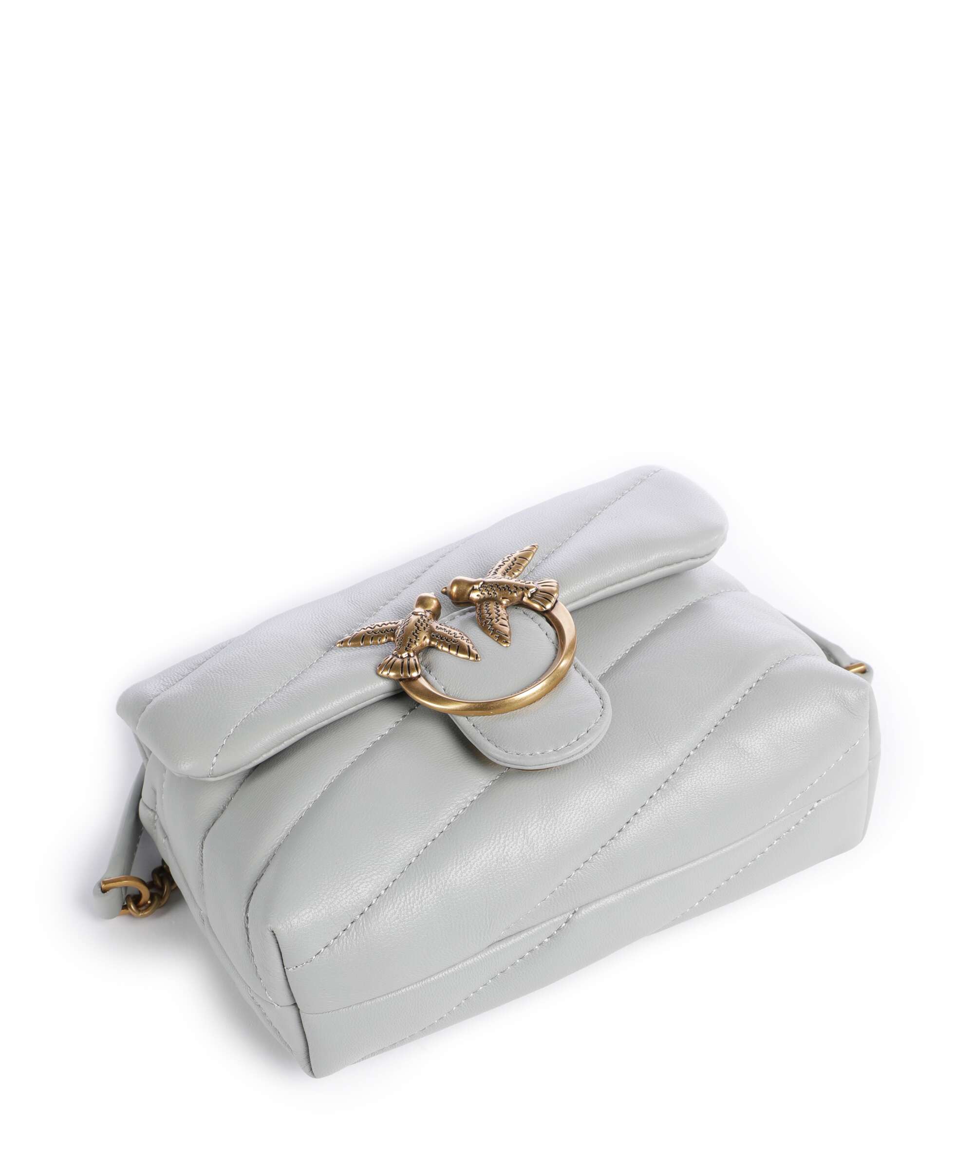 Pinko Love Puff Baby Shoulder bag grigio perla/antique gold