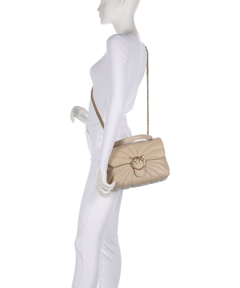 Pinko Love Puff Classic Shoulder bag beige/grigio fumo/antique gold