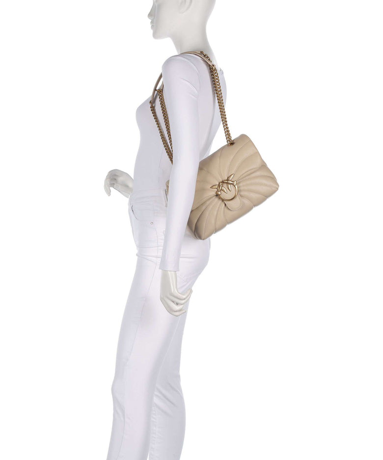 Pinko Love Puff Classic Shoulder bag beige/grigio fumo/antique gold