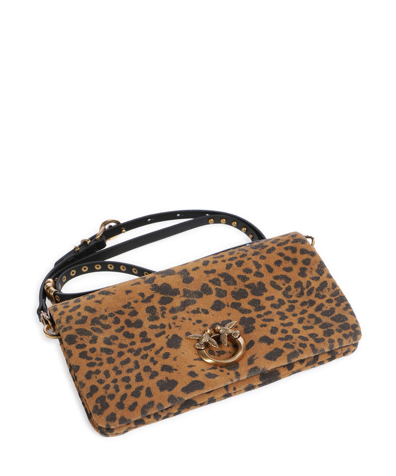 Pinko Click Soft Mini Crossbody bag maculato/marrone/antique gold