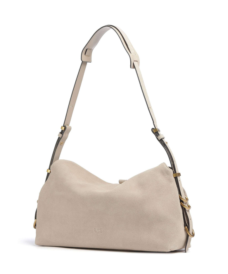 Pinko Saddle Classic Hobo bag beige/grigio fumo/antique gold