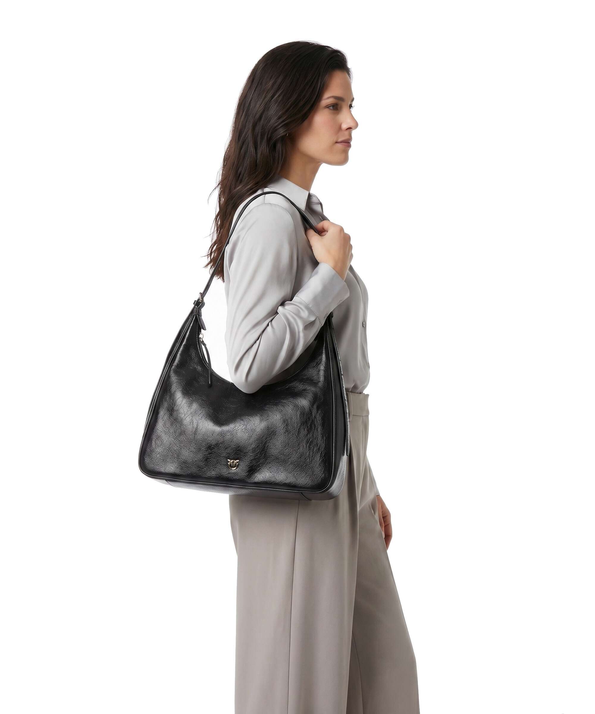 Pinko Miss Pinko Classic Hobo bag nero limousine/oro