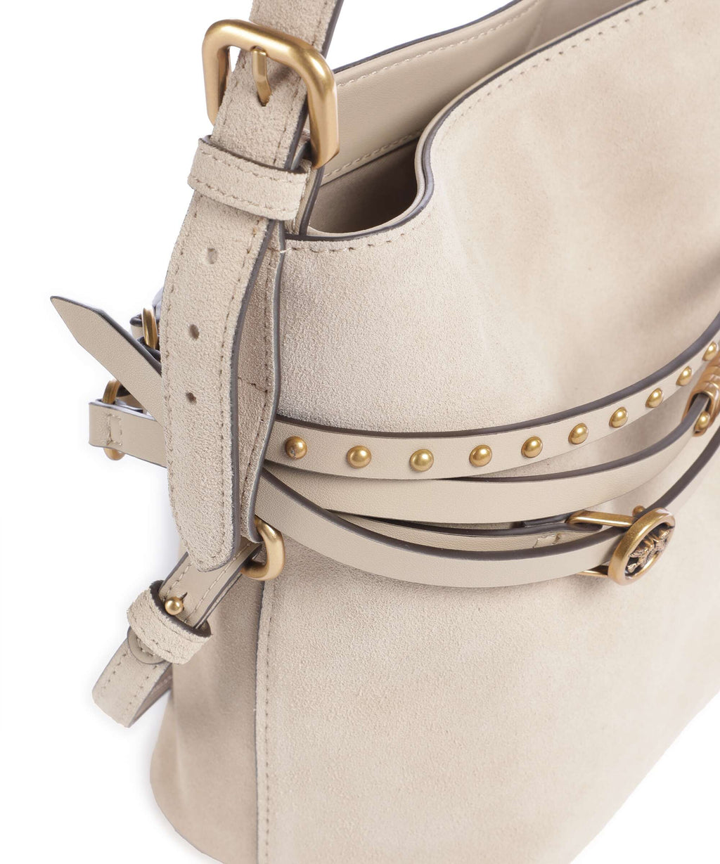 Pinko Belt Mini Bucket bag beige/grigio fumo/antique gold