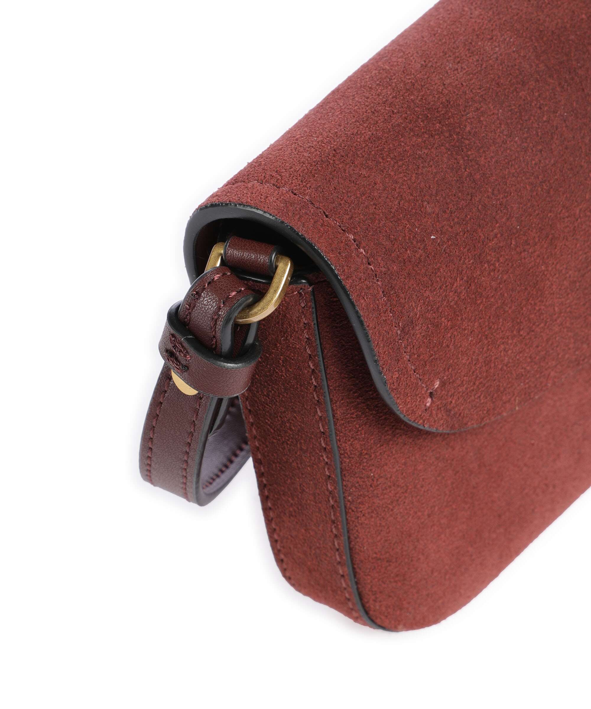 Pinko Saddle Flat Crossbody bag burgundy wine/antique gold