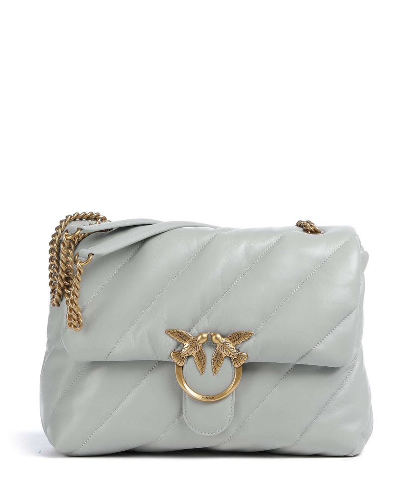 Pinko Love Puff Big Shoulder bag grigio perla/antique gold