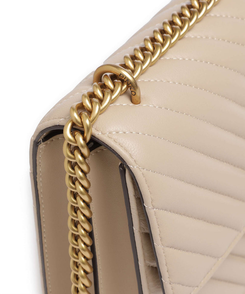 Pinko Love One Classic Shoulder bag beige/grigio fumo/antique gold