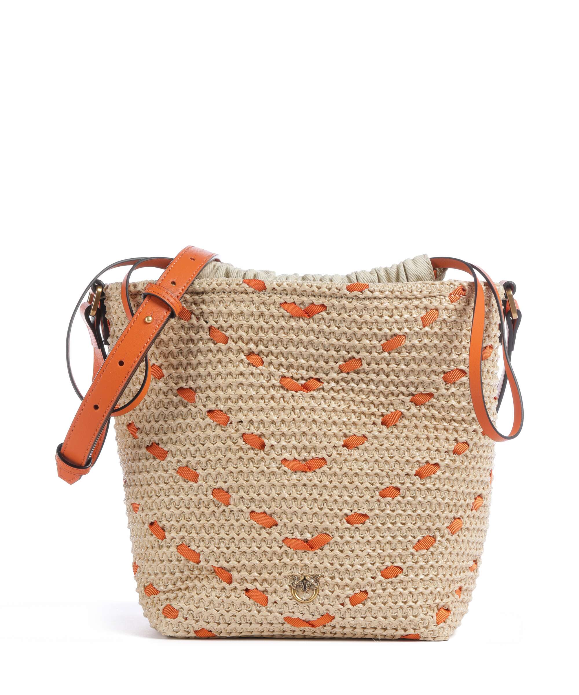 Pinko Bucket bag paglia/arancio/antique gold