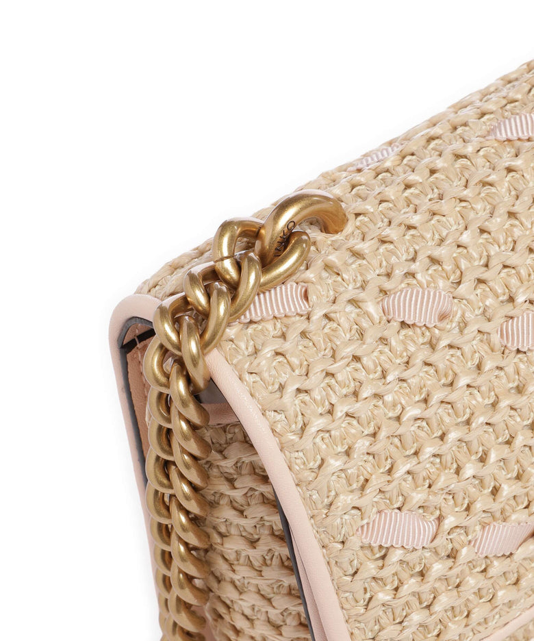 Pinko Love One Mini Crossbody bag paglia/rosa/antique gold