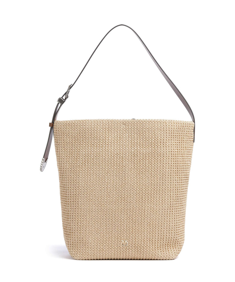 Pinko Big Hobo bag paglia/cuoio/mix gal