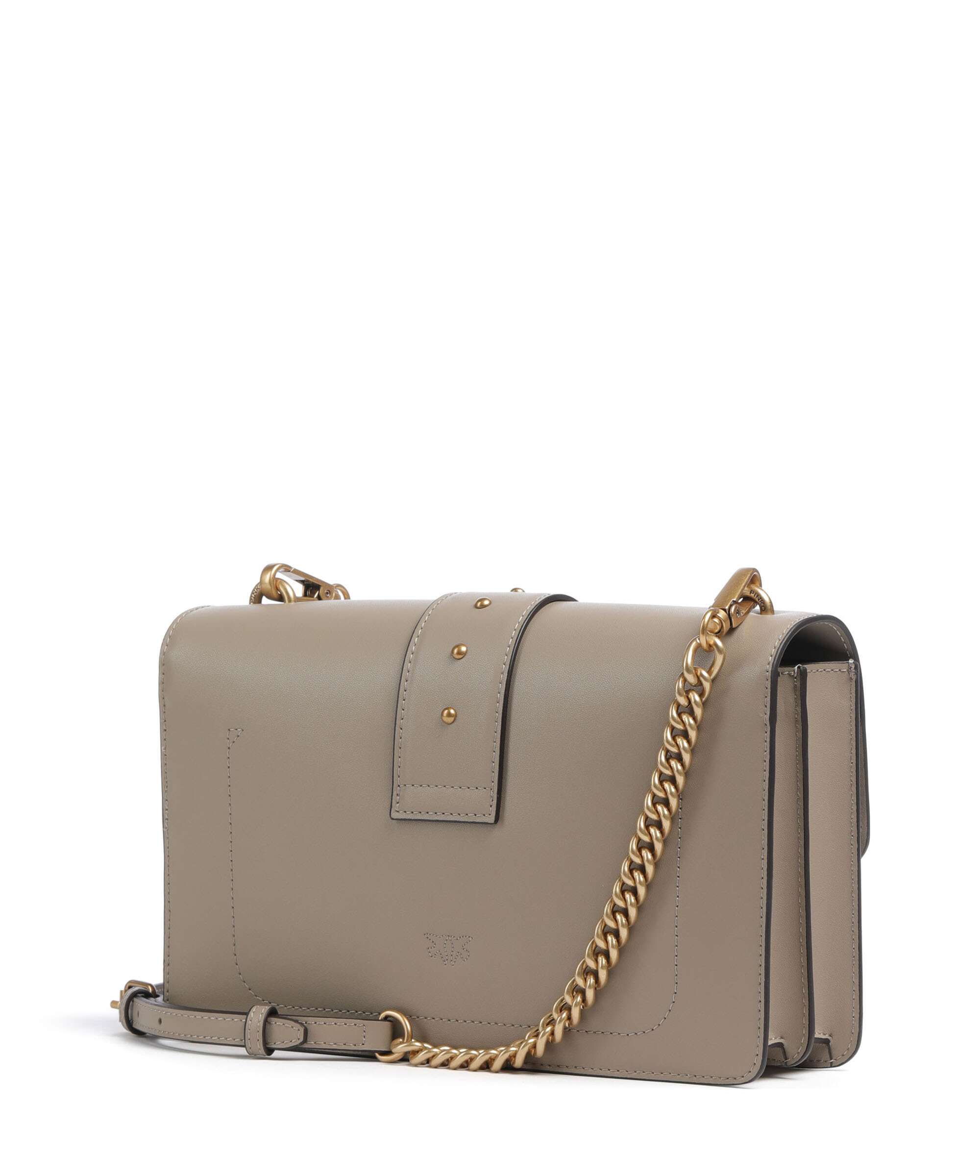 Pinko Love One Classic New Buckle Crossbody bag grigio talpa/antique gold