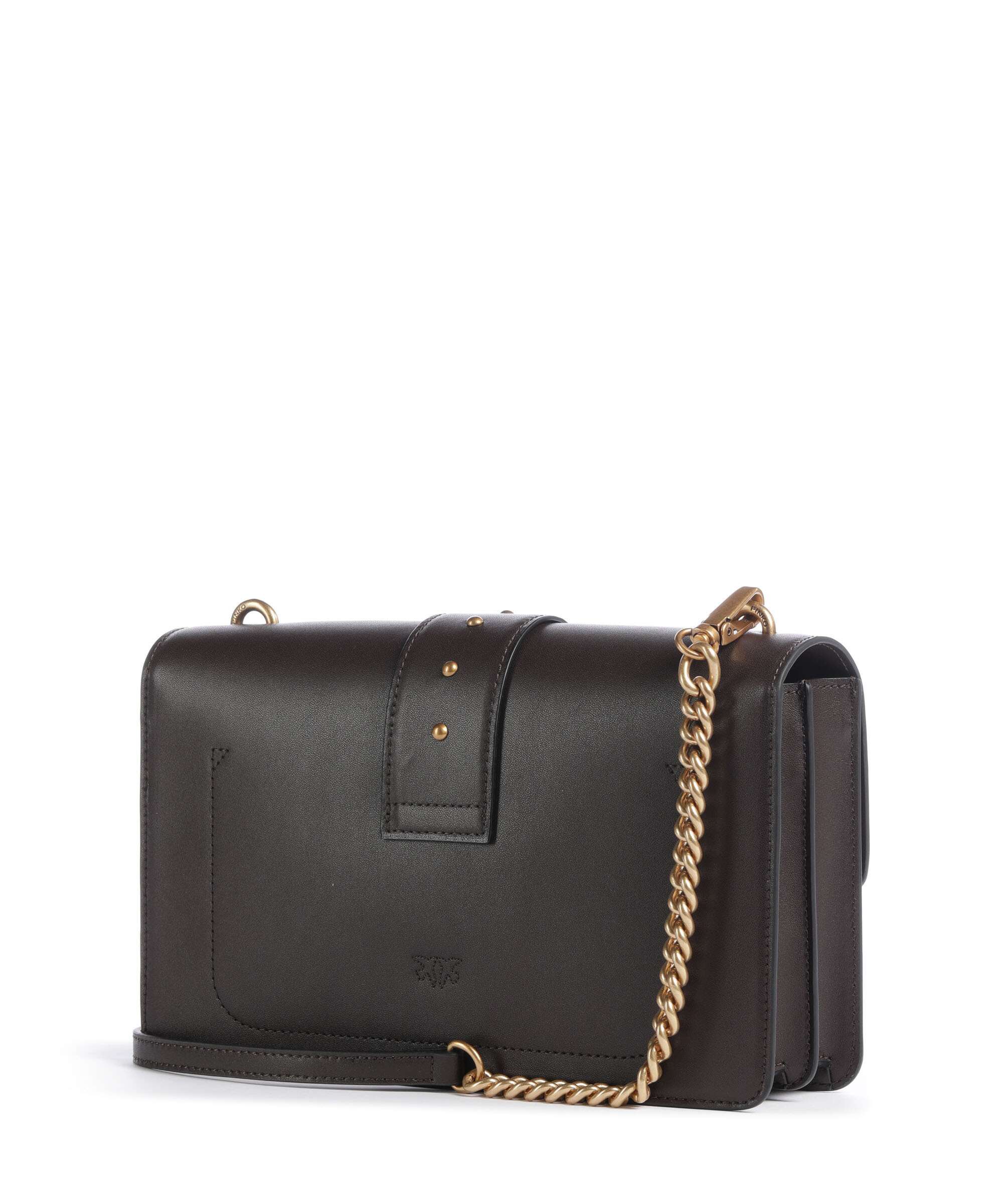 Pinko Love One Classic New Buckle Crossbody bag marrone marasca/antique gold