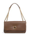Pinko Click Soft Horizontal Chain Shoulder bag marrone cognac/antique gold
