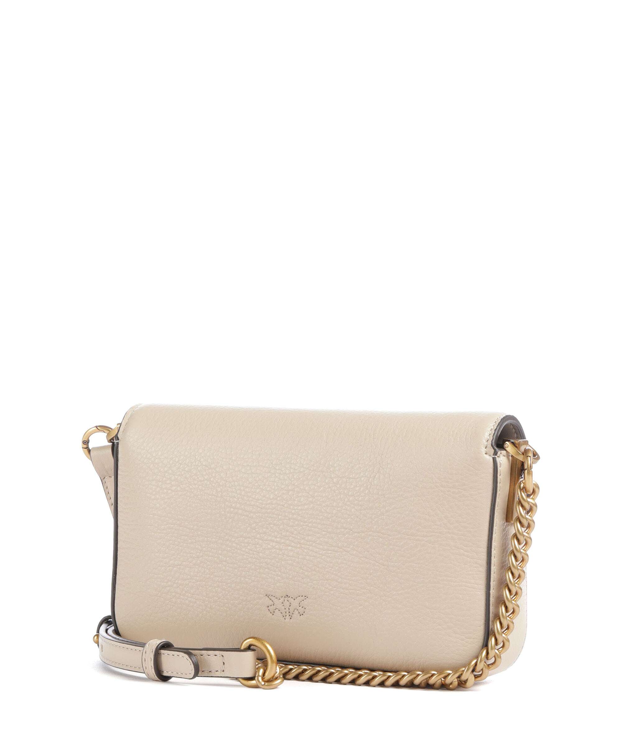 Pinko Love One Baby Slouchy Crossbody bag beige/grigio fumo/antique gold